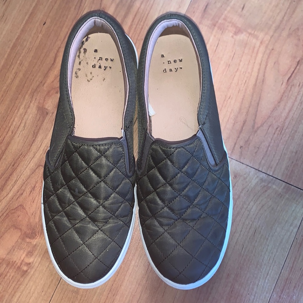 Olive green slip on